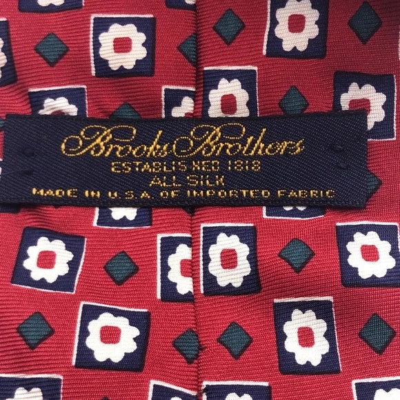 Brooks Brothers All Silk Floral Geo Pattern - Picture 4 of 6